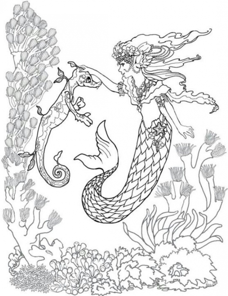 Раскраски морские русалки