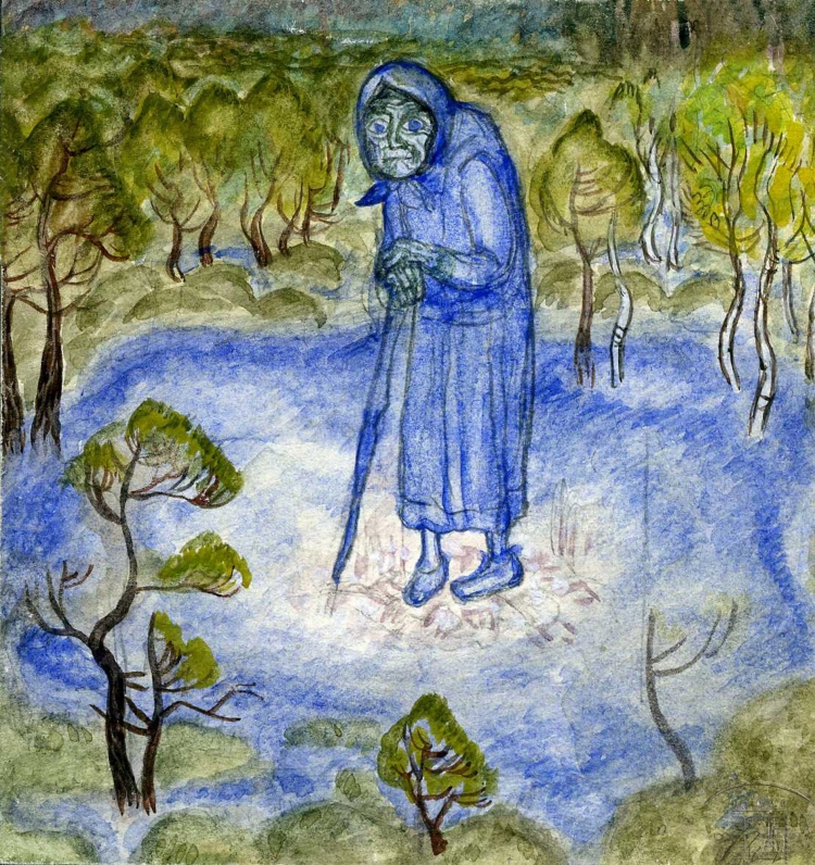 Иллюстрация к сказке Синюшкин колодец
