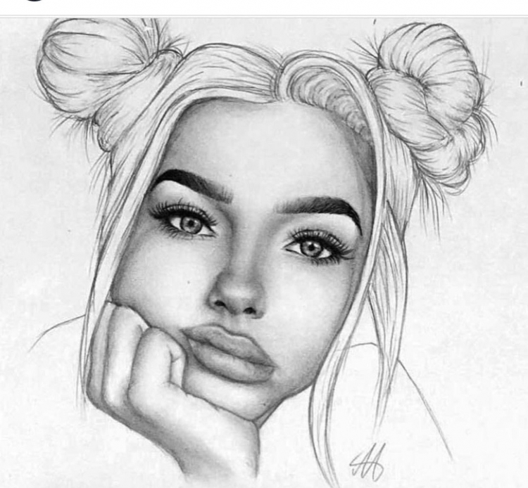 Рисунки лица девушек карандашом для срисовки (31 фото)