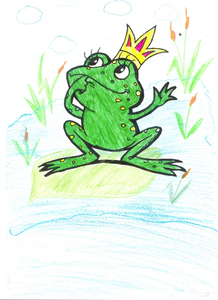 Иллюстрация к сказке Царевна лягушка карандашом