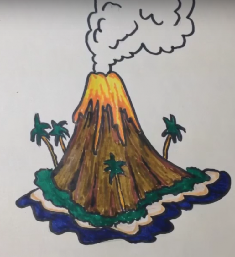 Вулкан иллюстрация