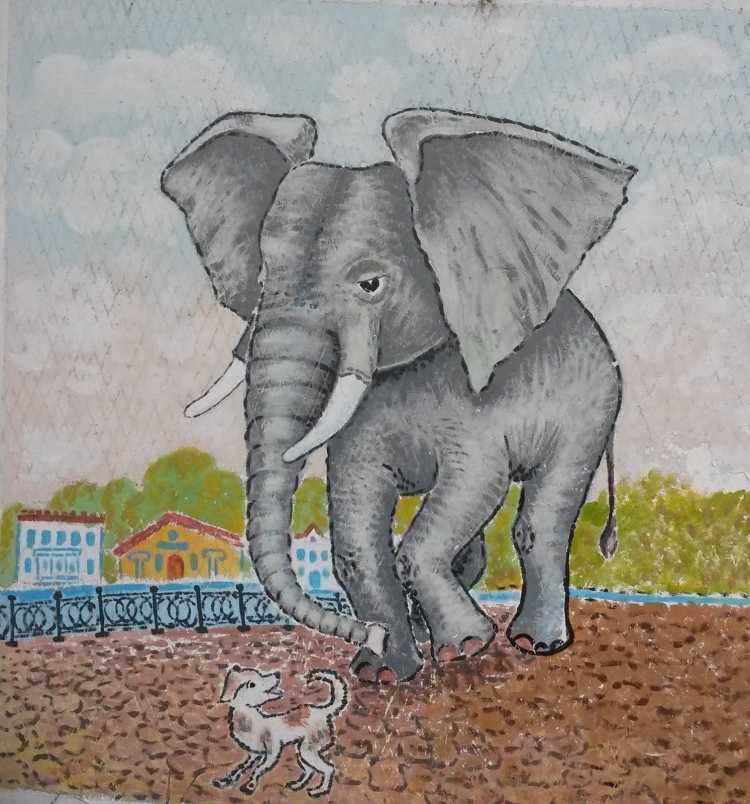 Иллюстрация к басне слон и моська