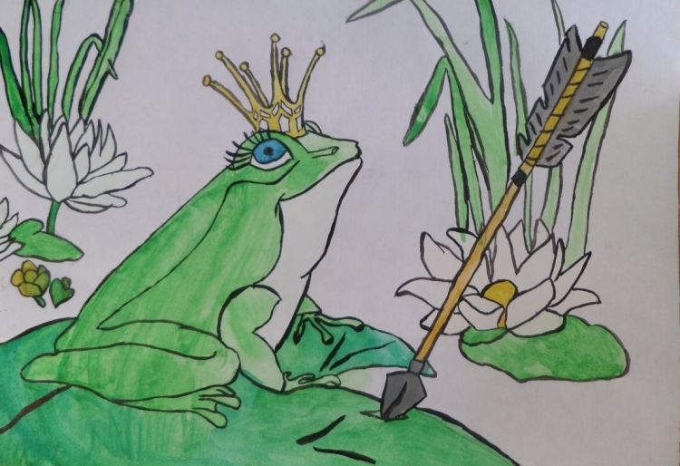 Иллюстрация Царевна лягушка карандашом