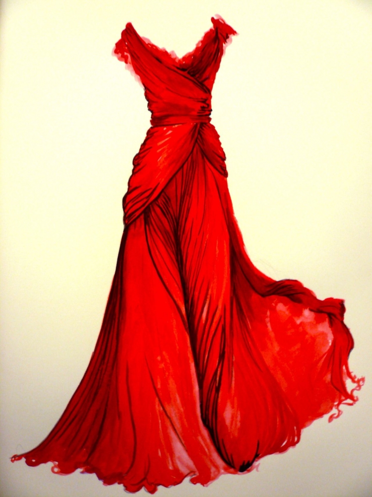 Красное платье иллюстрация