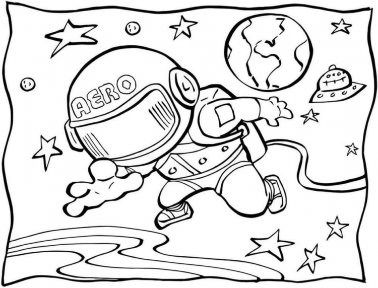 Раскраска космонавтика для детей