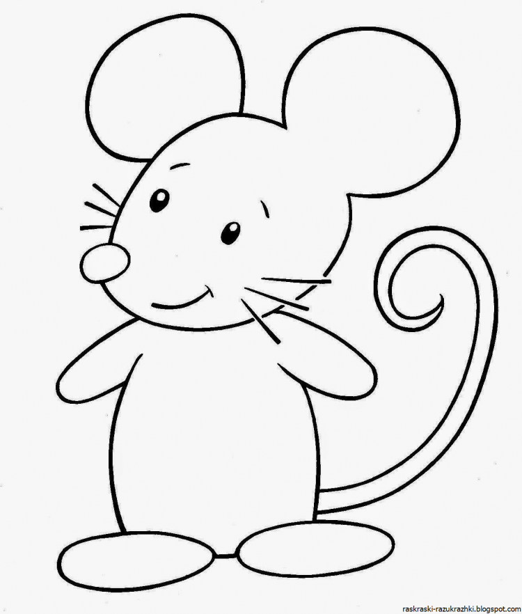 Раскраска животные мышка. Рисунок мышки