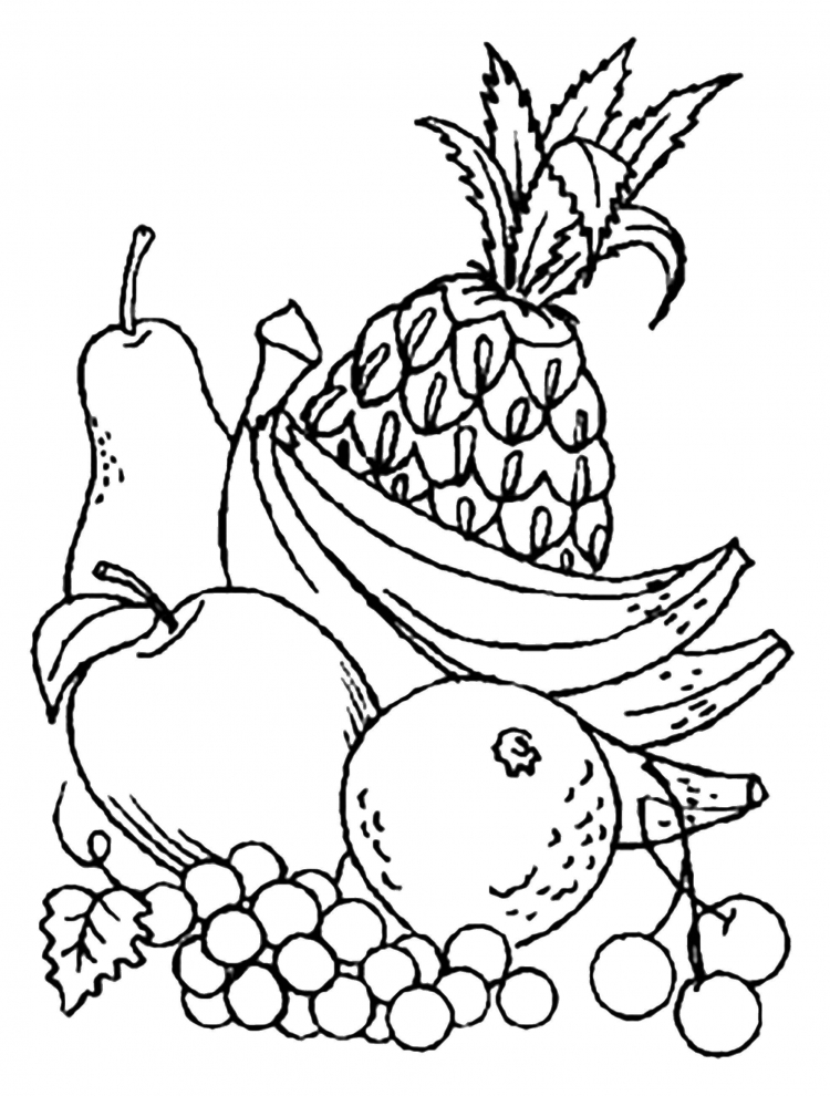 Раскраски Корзинка с фруктами (38 шт.) - скачать или распечатать бесплатно #