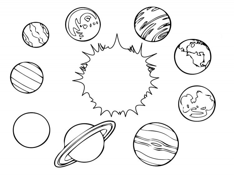 Раскраска планеты солнечной системы для детей