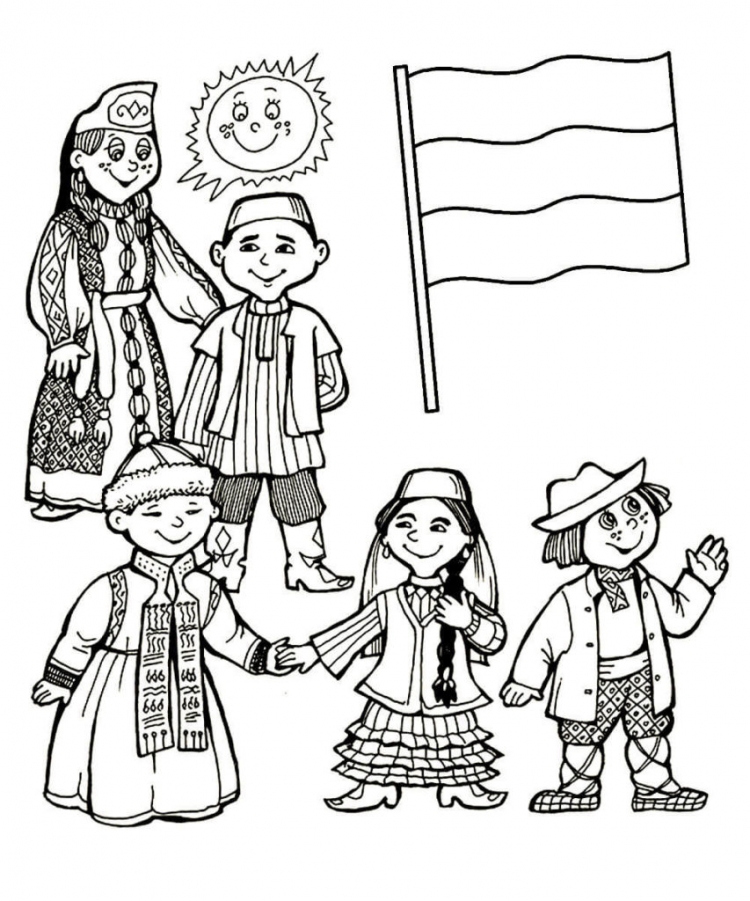 Раскраска день народного единства для детей