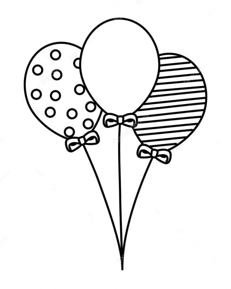 Раскраска Два воздушных шарика