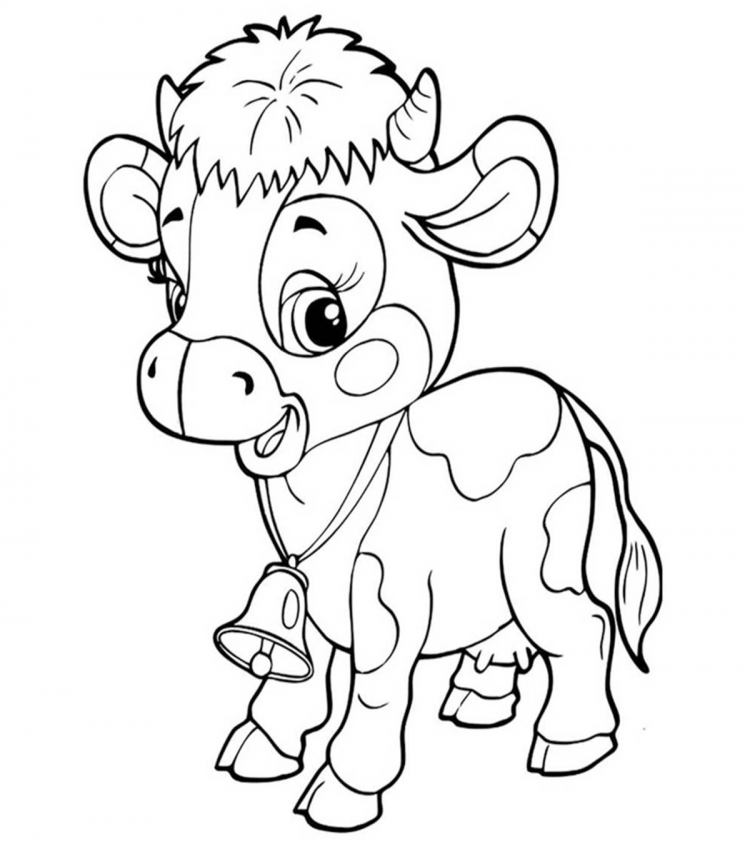 Bull coloring page for children 3, 4, 5, 6, 7, 8 years old: 13 coloring pages