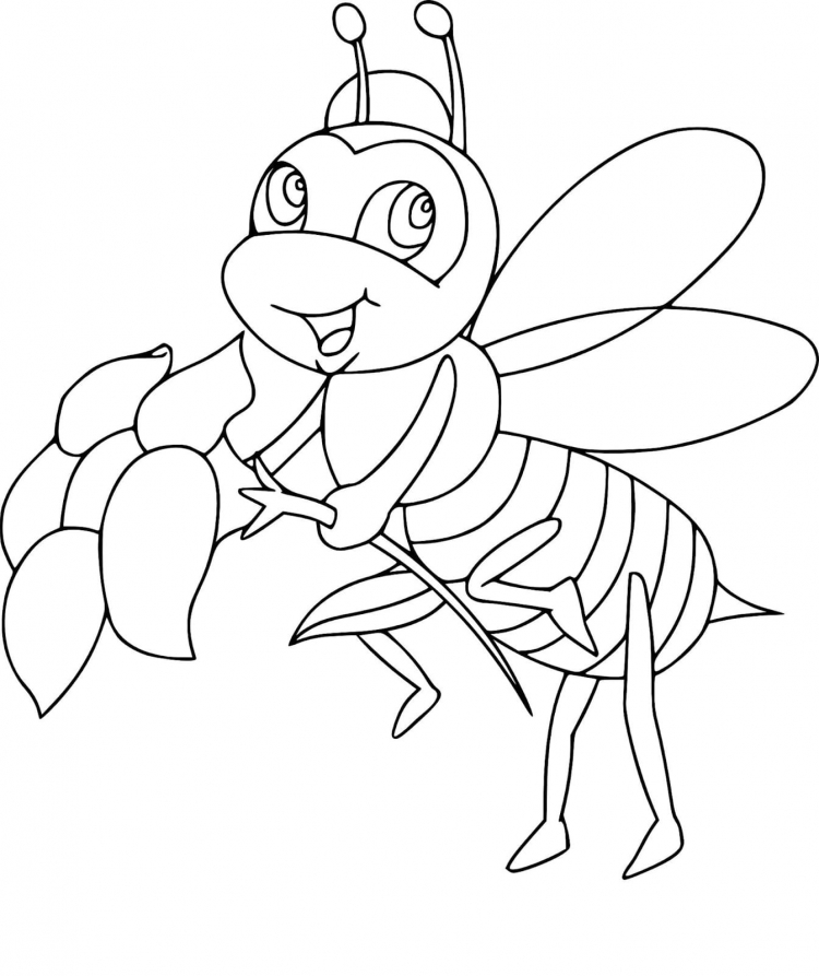 Раскраска пчелка для детей