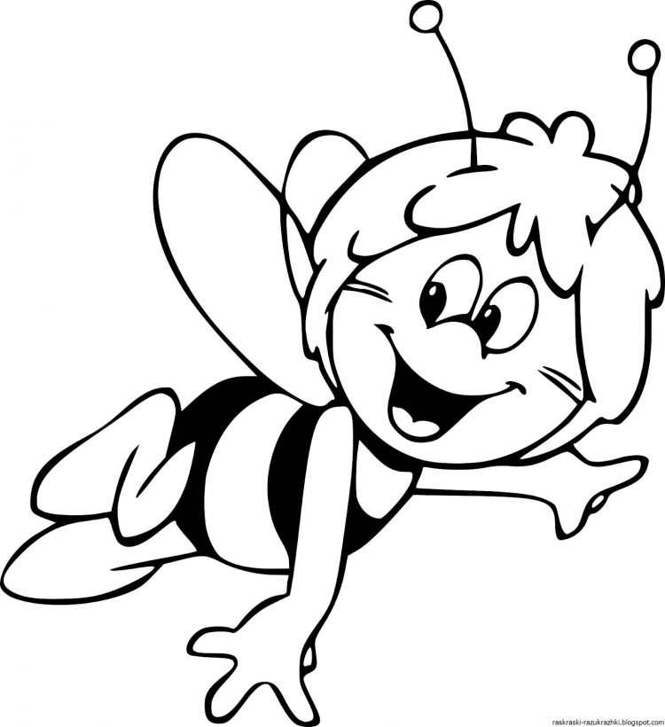 Раскраска Пчёлка с корзинкой