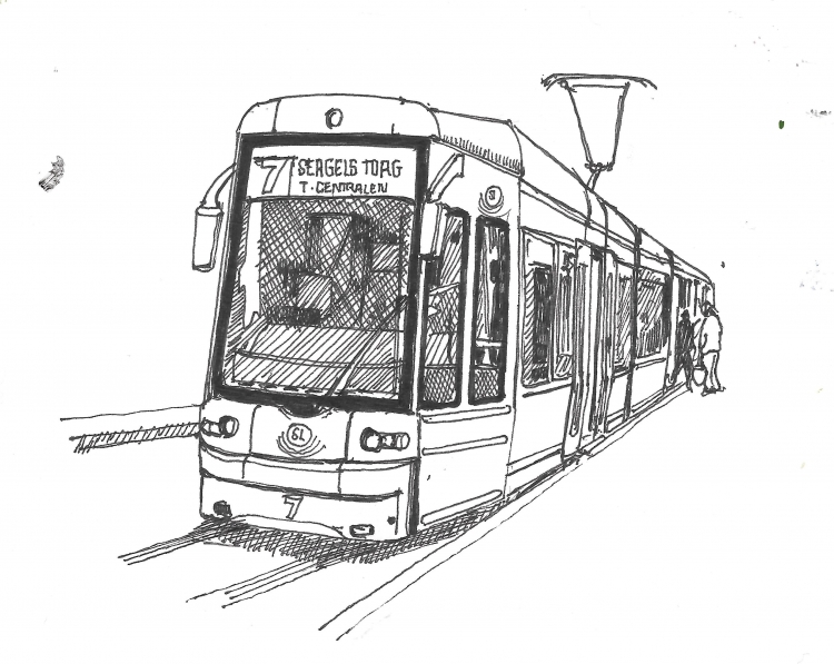 Раскраска Трамвай бесплатно распечатать. | Раскраски, Визуальный образ, Система управления