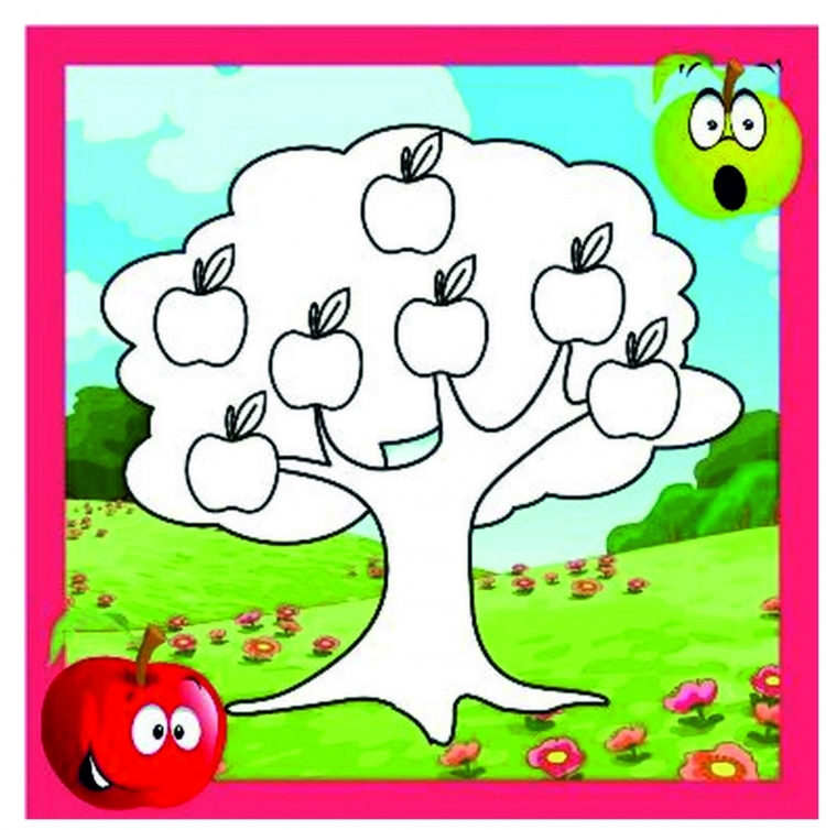 Дерево с яблоками картинка для детей