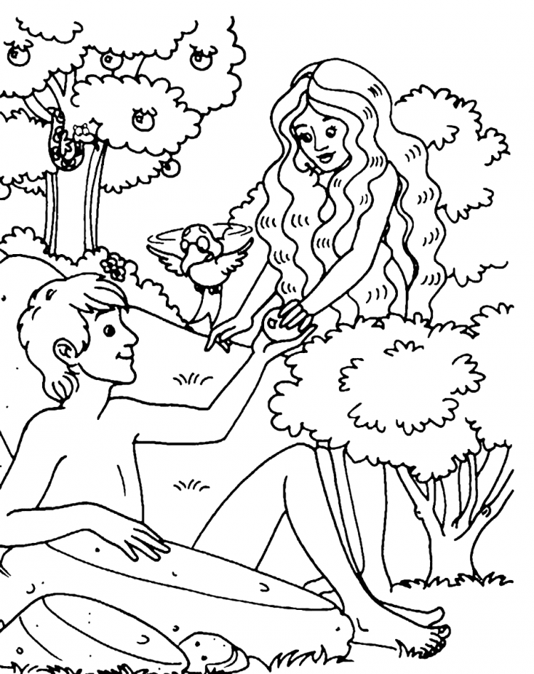 Адам и Ева в саду Едемском