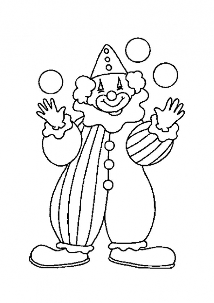 Раскраска весёлый клоун для детей