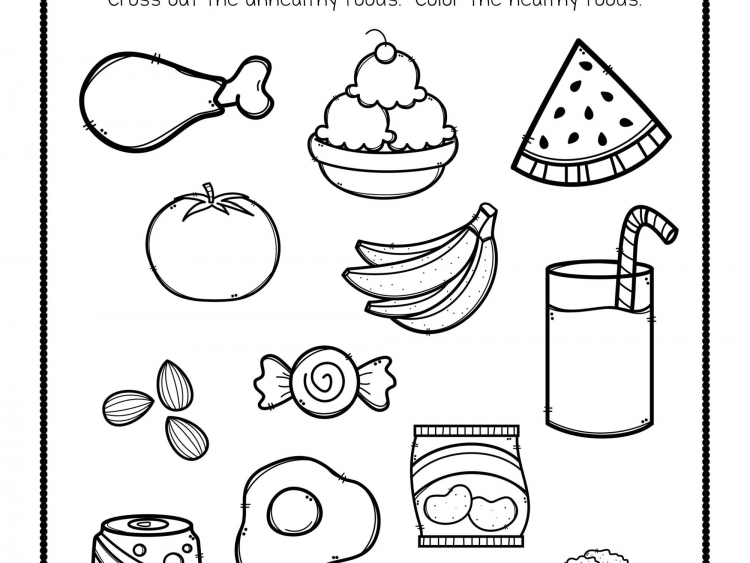 Здоровое питание: картинки и раскраски для детей +80 рисунков