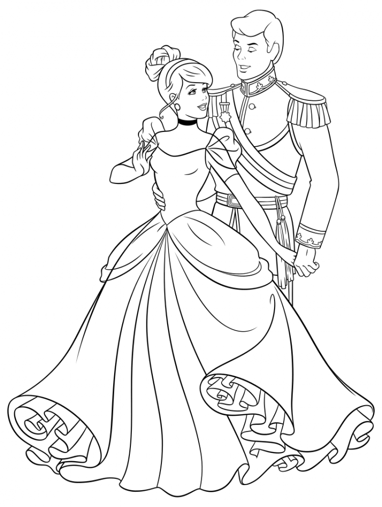 Принц и принцесса раскраска для детей