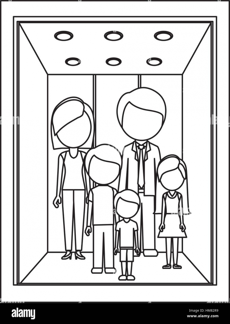 Лифт раскраска для детей