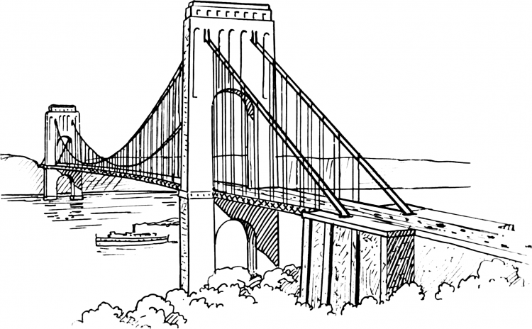 Мост раскраска для детей