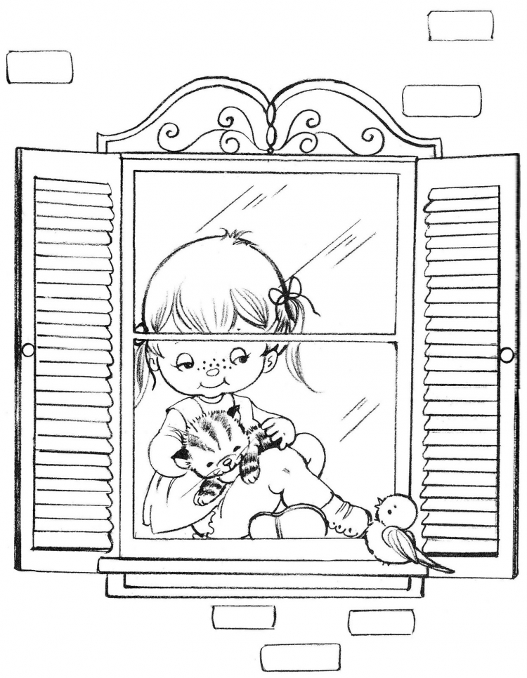Раскраска безопасные окна для детей