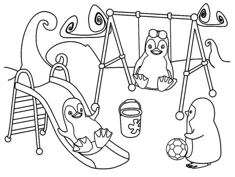 «Качели» раскраска для детей - мальчиков и девочек | Скачать, распечатать бесплатно в формате A4