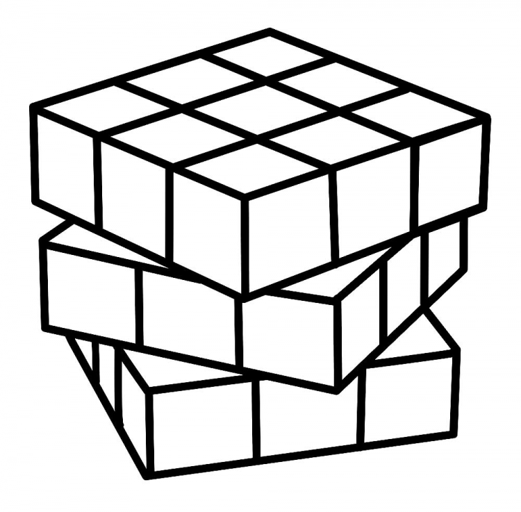Кубик Рубика раскраска для детей