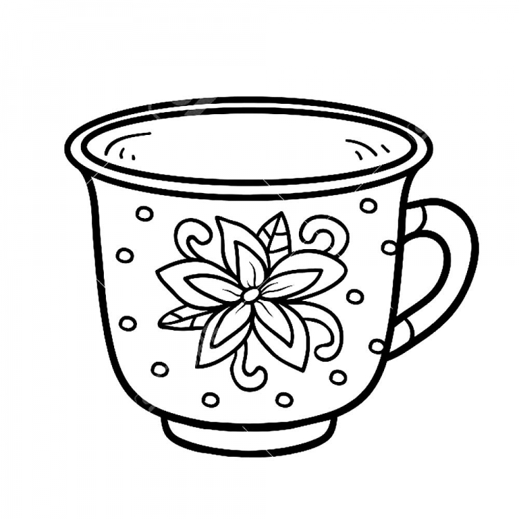 Чайная чашка раскраска для детей