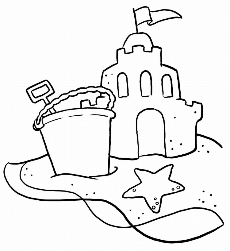 Замок из песка раскраска для детей