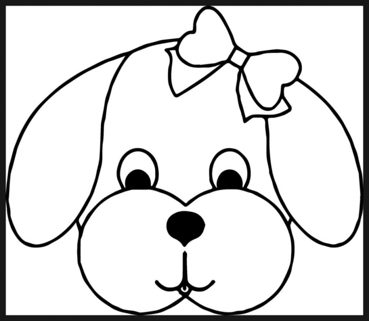 Раскраска голова собаки для детей