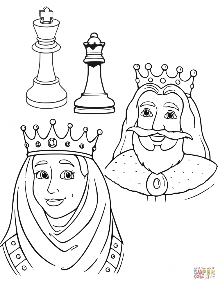 Король и Королева раскраска для детей