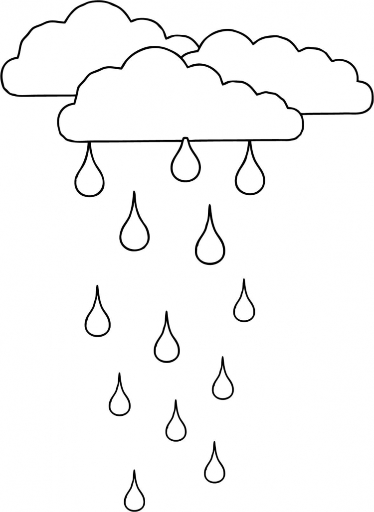 Раскраска капли дождя для детей
