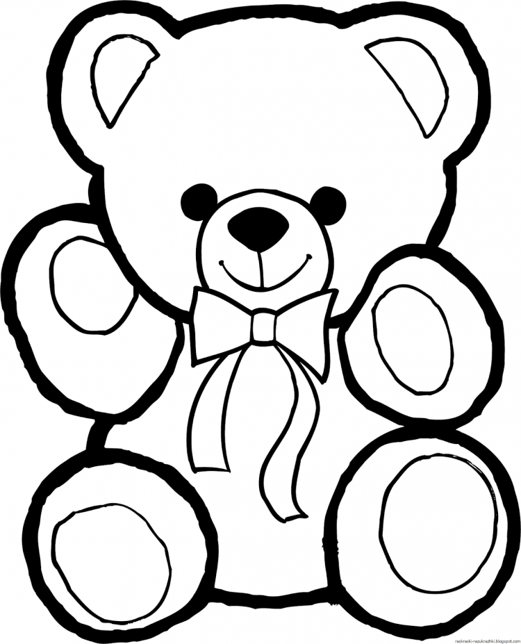 Плюшевый медведь раскраска для детей