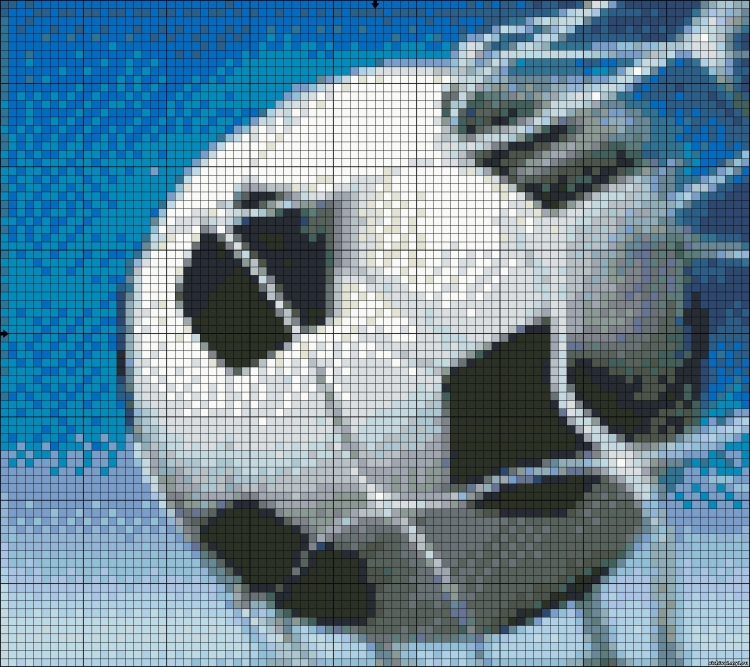 Футбольный мяч по клеточкам