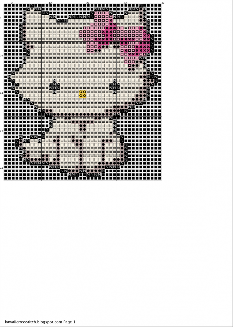 Hello Kitty - схемы вышивки крестиком - Ёжка