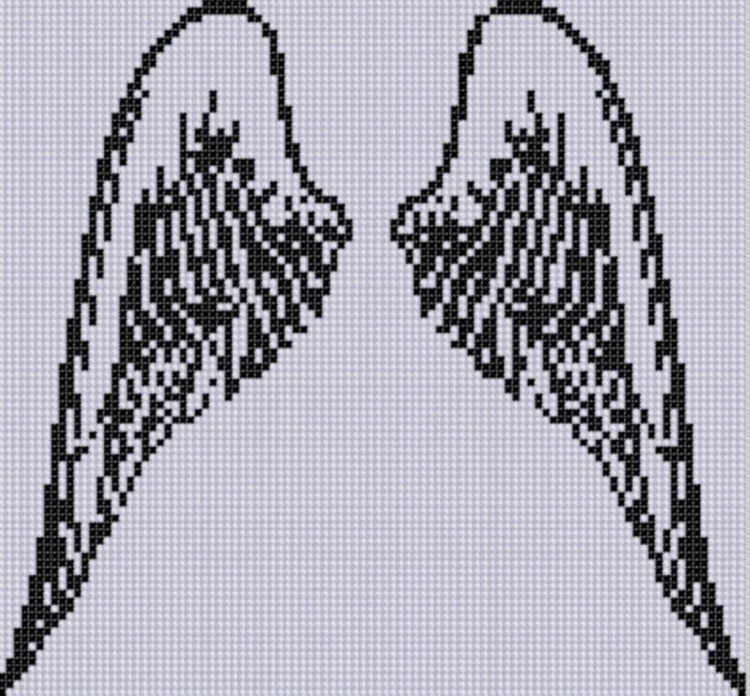 Крылья ангела по клеточкам