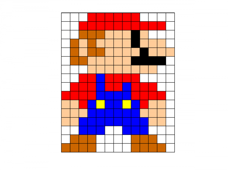 Рисунки по клеточкам в тетради Марио
