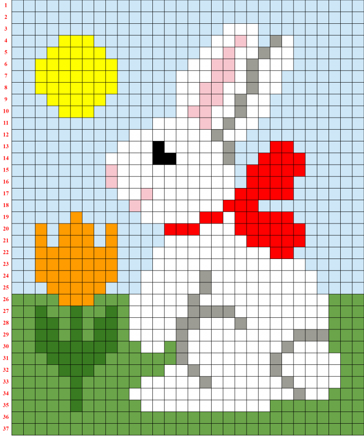 Рисунки по клеточкам крестиком