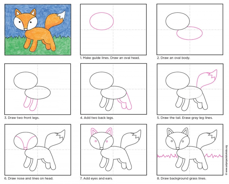 Как научить детей рисовать животных поэтапно