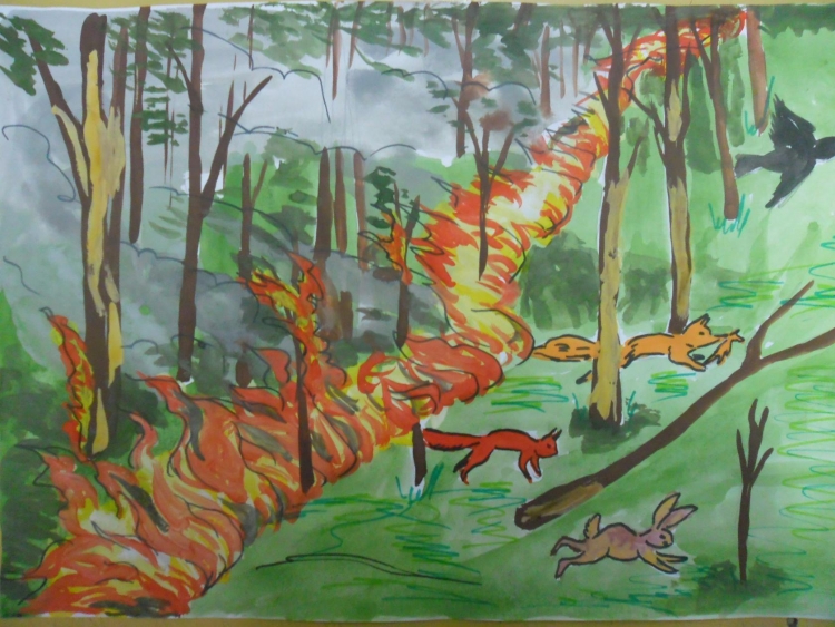 Картинки огонь в лесу рисунок (64 фото) » Картинки и статусы про окружающий мир вокруг
