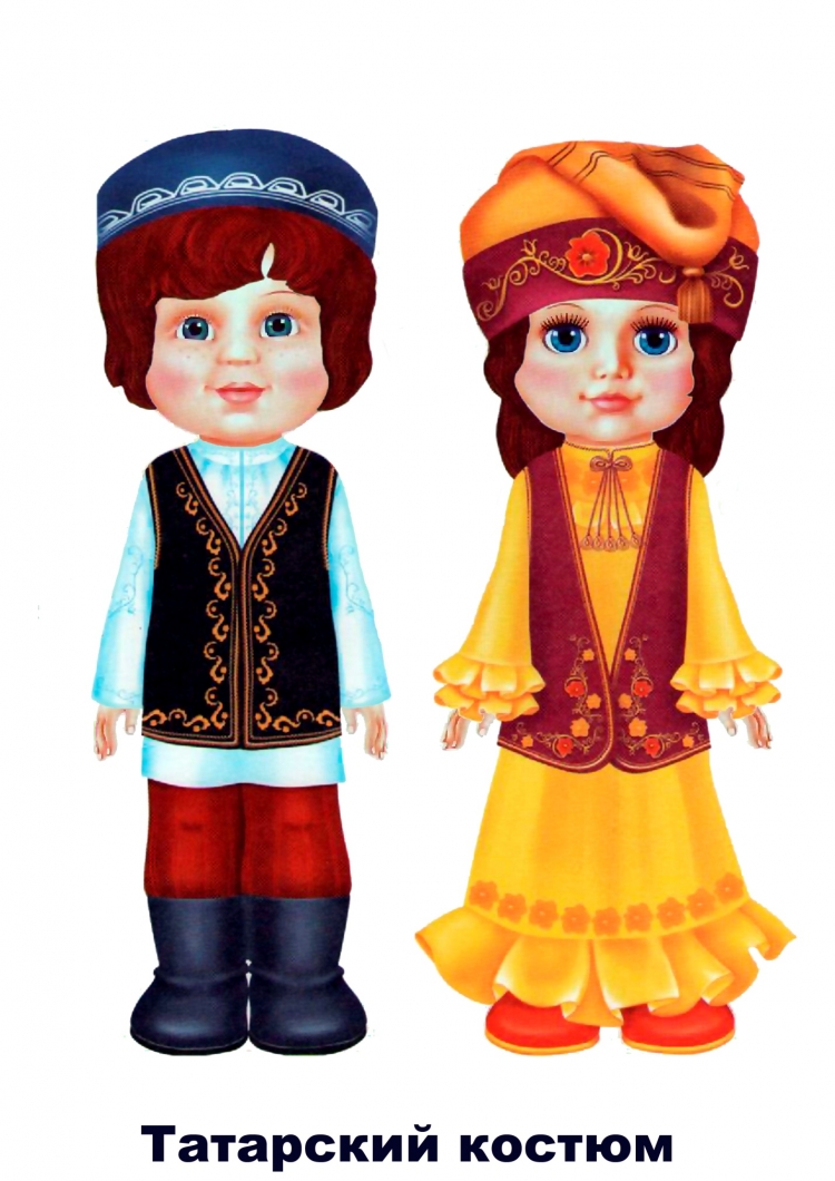 Татарский национальный костюм для куклы в дет сад
