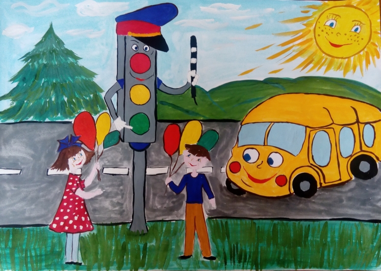 Рисунок безопасность на дороге глазами детей