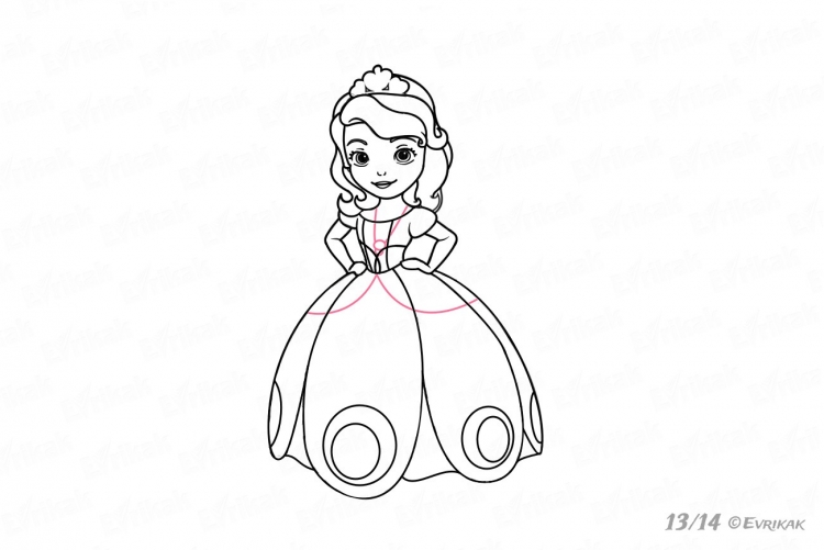 Принцесса рисунок карандашом для детей