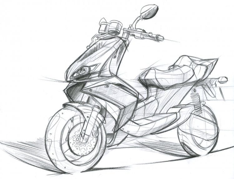 Мотоцикл рисунок карандашом простой (44 фото)