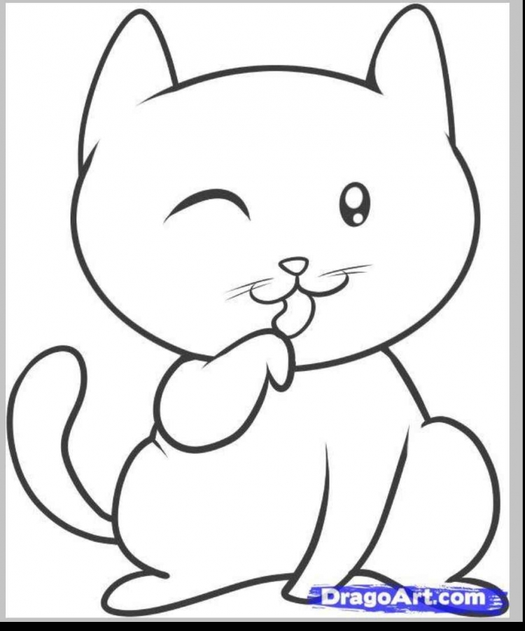 Рисунок котёнка карандашом лёгкие
