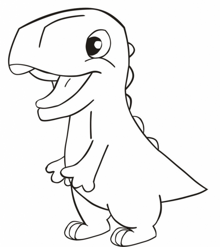 Динозавр карандашом для детей