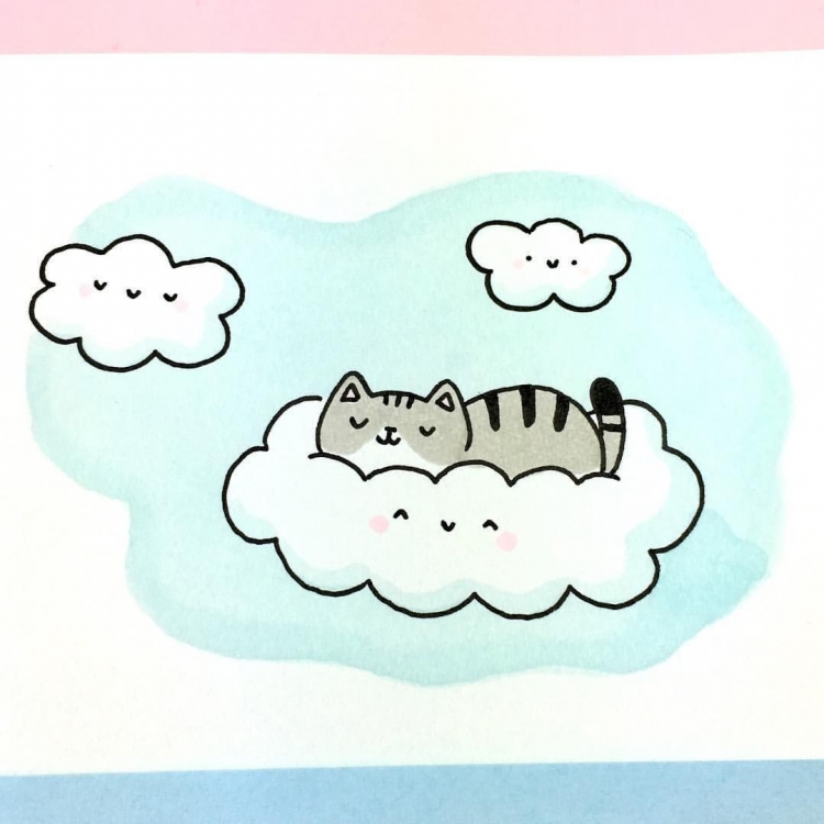 Рисунки для срисовки лёгкие облака