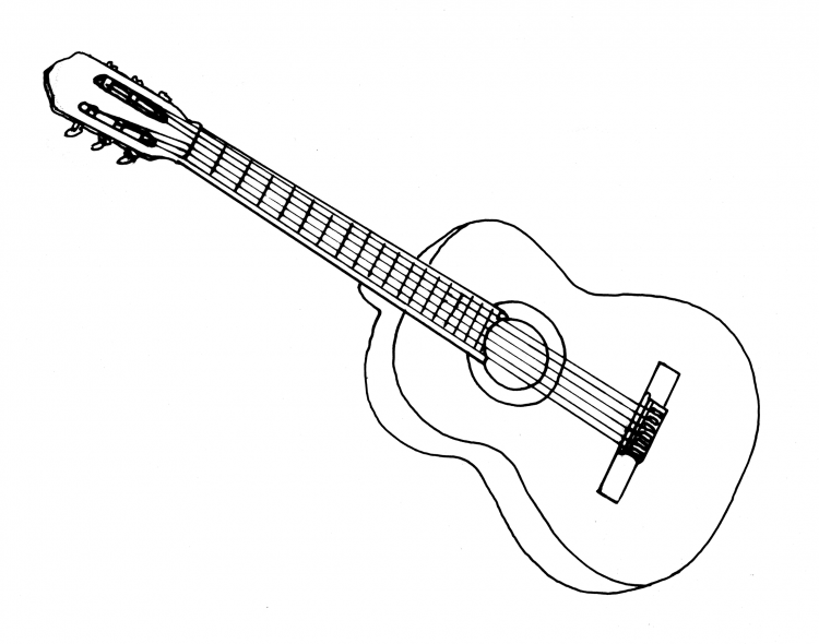 Гитара простым карандашом
