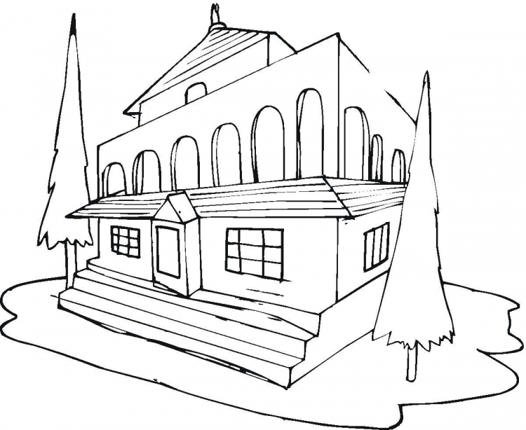 Рисунки зданий простым карандашом